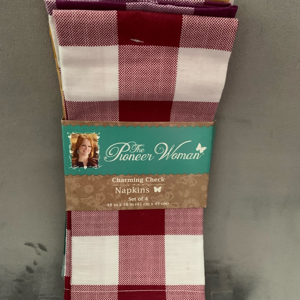 Pioneer Woman Charming Check Napkin set of 4